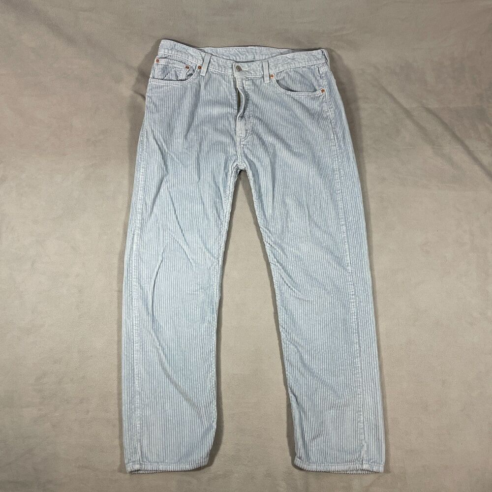 Levis 505 Corduroy Pants Mens Size 38x32* Straight Fit Light Blue Casual